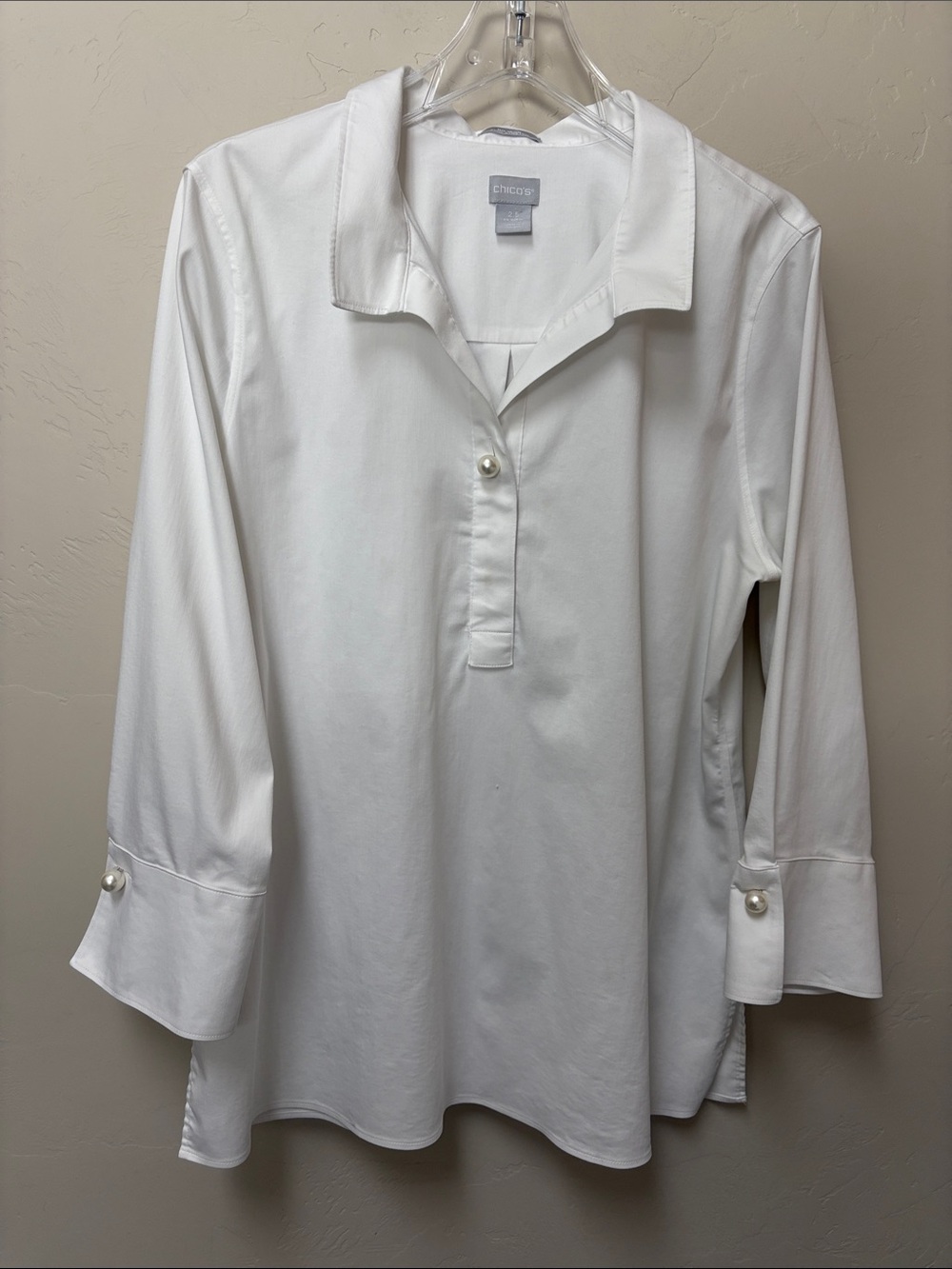 Chicos pearl button tunic top- x large